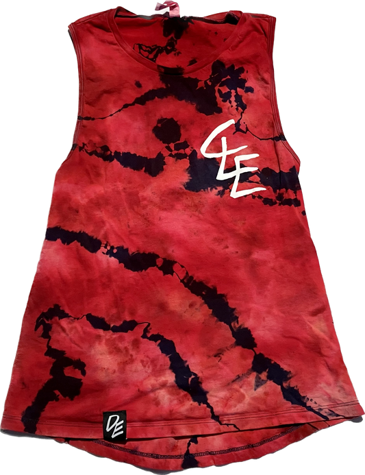 WOMANS Red, White, Blue CLE reverse dye Muscle Tanks